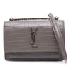 Saint Laurent Croc Embossed Leather Monogram Sunset Chain Wallet Secondhand