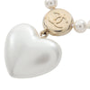 Chanel CC Faux Pearl and Rhinestone Heart Pendant Necklace Secondhand