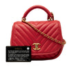 Chanel Mini CC Chevron Lambskin Reversed Round Flap Secondhand
