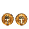 Chanel Gold Plated Logo Round Clip On Earrings Secondhand