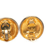 Chanel Gold Plated Logo Round Clip On Earrings Secondhand