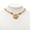 Chanel CC Gold Plated Round Pendant Necklace Secondhand