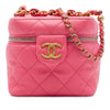 Chanel Small CC Quilted Lambskin Vanity Case With Chain Secondhand