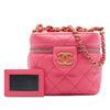 Chanel Small CC Quilted Lambskin Vanity Case With Chain Secondhand