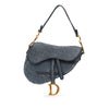 Dior Oblique Embroidered Denim Saddle Bag Secondhand