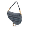 Dior Oblique Embroidered Denim Saddle Bag Secondhand