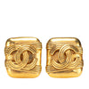 Chanel Gold Plated CC Square Clip On Earrings Secondhand