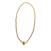 Chanel CC Gold Plated Textured Logo Round Pendant Necklace Secondhand