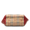 Burberry Small Leather Trimmed Haymarket Check Coated Canvas Canterbury Tote Secondhand