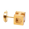 Hermès Gold Plated Enamel Cage dH Cube Push Back Earrings Secondhand