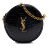 Saint Laurent Croc Embossed Patent Round Vinyle Camera Bag Secondhand