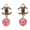 Secondhand Chanel CC Brass Resin Drop Clip On Earrings