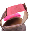 Secondhand Garcia Taupe Leather Slingback Pumps with Neon Pink Bow