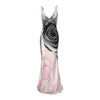 Secondhand Roberto Cavalli Zebra and Rose Pattern Knot Dress