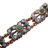 Antique Victorian Emerald & Rose-Cut Diamond Floral Link Bracelet