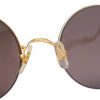 Secondhand Cartier Vintage Mayfair Round Half Frame Gold Sunglasses - '90s