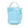 Balenciaga Recycled Sport Nylon Embroidered Logo Wheel Drawstring Bucket Bag Secondhand