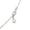 Chanel Silver Plated CC Rhinestones Pendant Necklace Secondhand