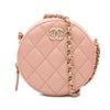 Chanel CC Quilted Iridescent Caviar Round Clutch With Chain Secondhand