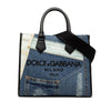 Dolce & Gabbana Denim Patchwork Logo Shopper Tote Secondhand