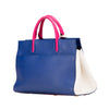 Saint Laurent Medium Smooth Tricolor Calfskin Cabas Rive Gauche Satchel Secondhand