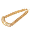 Chanel Gold Plated Quilted Cut Out Logo Double Chain Necklace Secondhand