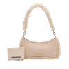 Jacquemus Leather Shearling Trimmed Le Bisou Doux Shoulder Bag Secondhand