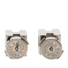 Hermès Palladium Plated Cage dH Cube Push Back Earrings Secondhand