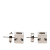 Hermès Palladium Plated Cage dH Cube Push Back Earrings Secondhand
