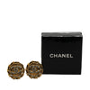 Chanel Gold Plated CC Rhinestones Clip on Earrings Secondhand