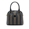 Secondhand Fendi Pequin Coated Canvas Dome Satchel