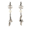 Secondhand Chanel CC Brass Plated Faux Pearl Ribbon Knot Dangle Earrings