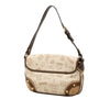 LOEWE 160th Anniversary Suede Trimmed Canvas Flap Shoulder Bag Secondhand