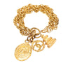 Chanel CC Gold Plated Triple Chain Logo Charm Bracelet Secondhand