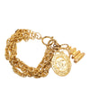 Chanel CC Gold Plated Triple Chain Logo Charm Bracelet Secondhand