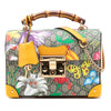 Gucci Small GG Supreme Flora Bamboo Padlock Satchel Secondhand