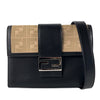 Fendi Calfskin and Canvas FF 1974 Flat Baguette Crossbody Secondhand