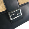 Fendi Calfskin and Canvas FF 1974 Flat Baguette Crossbody Secondhand