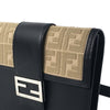 Fendi Calfskin and Canvas FF 1974 Flat Baguette Crossbody Secondhand