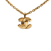 Chanel Gold Plated Quilted CC Pendant Necklace Secondhand