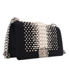 Chanel Old Medium Satin Pearl Embellished Boy Flap Secondhand