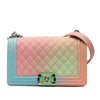 Chanel Old Medium Quilted Caviar Rainbow Boy Flap Secondhand