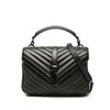 Saint Laurent Medium Chevron Sheepskin  Monogram Monochrome College Bag Secondhand