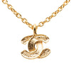 Chanel CC Gold Plated Quilted Pendant Necklace Secondhand