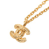 Chanel CC Gold Plated Quilted Pendant Necklace Secondhand