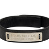 Leather Logo Plate Bangle - '10s Second-hand