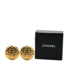 Secondhand Chanel Gold Plated CC Quilted Clip On Earrings