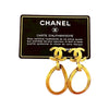 Chanel CC Gold Plated Loop Drop Clip On Earrings Secondhand