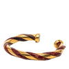 Hermès Gold Plated and Leather Twisted Cuff Bracelet Secondhand