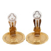 Chanel CC Gold Plated Flower Clip On Earrings Secondhand